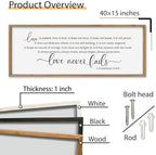 SRSZHIYUE Bible Verse Wall Art Love is Patient Kind Sign 40"×15" Wood - Image 2