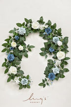 Ling's moment 5 FT Dusty Blue Artificial Flower Garland - Image 5