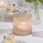 DARJEN Gold Ribbed Tealight Votive Candle Holders Set of 10 - Image 2