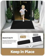 Color&Geometry Outside Welcome Front Door Mat, 48"x72" Black - Image 6