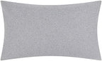 KINGROSE Vintage 3D Flower Lumbar Throw Pillow Cover, 12X20 Inch, Grey - Image 2