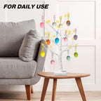 2 Pack Easter Decorations 24 Inch Artificial Lighted Easters Egg Tree, Pre-lit White Birch Tree with 12 Hanging Egg Ornaments for Party Birthday Home Spring Decoration - Image 4