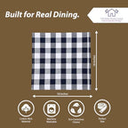 LFH Home 100% Cotton Cloth Reusable Dinner Napkins Set of 12 Washable Soft Decorative Buffalo Plaid Gingham and Checkered Table Napkins for Holidays Wedding Farmhouse Decor 18x18 Inch-Navy Blue&White - Image 3