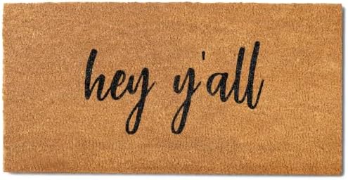Hey Y'all Door Mat 48x24 Inch, Large Welcome Mat, Southern Coir Doormat by MainEventUSA