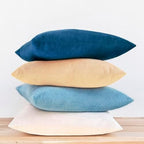 MONDAY MOOSE Decorative Throw Pillow Covers Cushion Cases, Set of 4 Soft Velvet Modern Designs, Mix and Match for Home Decor, Pillow Inserts Not Included (20x20 inch, Blue/Beige) by MondayMoose