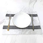 HeMiaor Placemats Set of 4 Elegant Decorative Luxurious Velvet Bling Sequins Place Mats for Dinner Table 12x16 inches (Cream White) - Image 3