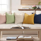 decorUhome Fall Sage Green Linen Throw Pillow Covers 26x26 Set of 2 - Image 4