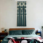 Macrame Wall Hanging Green Boho Wall Decor Handmade Fiber Art 15.7"W*39"L - Image 4