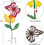 3-Pack Metal Flowers for Outside, 30-Inch Metal Yard Art - Image 3