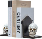 MyGift Gothic Bookends, Skull Decorative Bookends, Book Ends for Shelves, Halloween Decor Skeleton Statue, Vintage Resin Book Stopper Holder Support,1 Pair - Image 7
