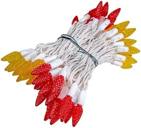 Novelty Lights 24FT 70 LED C6 Mardi Gras String Lights, Red & Yellow - Image 4