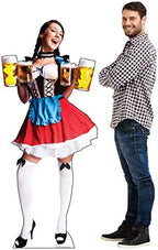 Cardboard People Bar Maiden Red Skirt Life Size Cardboard Cutout Standup - Image 3
