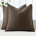 MIULEE Decorative Linen Pillow Covers 20x20 Inch Dark Coffee Chocolate by MIULEE