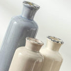 Ceramic Vase Set of 3, Neutral Flower Vases Home Decor, Pottery Rustic Farmhouse Decorative Vases Modern Decor for Table Mantel Entryway Bookshelf Living Room Kitchen Bedroom - Ocean - Image 4
