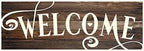 Welcome Brown Wood Rustic Style Wall Décor Sign 10x30 by MRC+Wood+Products