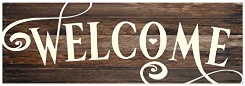 Welcome Brown Wood Rustic Style Wall Décor Sign 10x30 by MRC+Wood+Products
