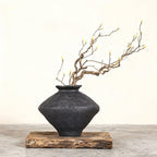 Wabi Sabi Rusty Vintage Vase, 11.4" Tall Wabi Sabi Decor Rustic Farmhouse Pottery Vase for Centerpiece, Textured Pottery Flower Vases for Home Decorative, Table, Living Room (Black, Large) - Image 7
