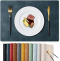 MOSAYT Vinyl Faux Leather Placemats, Set of 12, Navy Blue by MOSAYT
