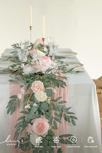 Ling's moment Pink Artificial Flower Garland Wedding Arch 6 FT - Image 4