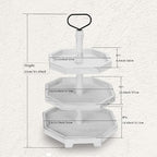 3 Tiered Tray Stand White Tier Serving Tray, Three Decorative Trays, Wooden Cupcake Stand 3 Tiered Farmhouse Tray for Home Decor(L 13.8” W 12.5” H 21.8”) - Image 2