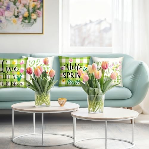 GlikCeil Set of 16 Easter Pillow Covers 18 x 18 Inch St. Patrick's Day Spring Pillowcase Holiday Throw Pillow Covers Valentine's Day Heart Clover Bunny Cushion Case Vintage Pillowcase for Home Decor - Image 4