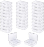 LJY 28 Clear Rectangular Plastic Boxes, 3.3 x 2.2 x 1 in for Buttons by LJY
