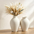 Ceramic Vase Set of 2 Embossed Rustic Farmhouse Home Decor by Unknown