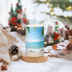 ALAZA Summer Beach with Green Coconut Trees Flickering Flameless Candles Battery Operated with Remote Timer,Tea Light Candles LED Pillar Votive Candles Set of 2 for Outdoor Indoor Decorations - Image 5