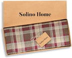 Solino Home 100% Linen Table Runner Multicolor, Rustic Plaid 14 x 156 in - Image 5