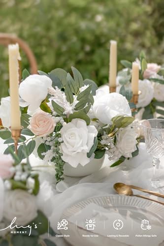Ling's moment Fake Flowers Box, White & Blush Grand Combo - Image 2
