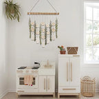 Boho Wall Decor Artificial Eucalyptus Bathroom Decor Fake Eucalyptus Plants Greenery Leaves with Wooden Bead Garland on Stick Rustic Farmhouse Home Decorations for Bedroom Living room Nursery Kitchen - Image 7