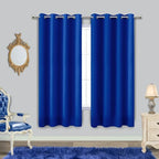 Blue Curtains 63 Inch Length for Boys Room Set 2 Panels Grommet Window Drapes Sun Light Blocking Insulated Thermal Room Darkening Blackout Curtains for Kids Bedroom Royal Dark Bright Blue 52x63 Long by KOUFALL