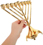 Simple Menorah 9 Branches Zinc Alloy Candle Holder Xmas Decor - Image 4