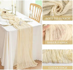 10 Pack Beige Cream Cheesecloth Table Runner 35x120 Inches, Summer Farmhouse Rustic 10ft Gauze Cheese Cloth Table Runner for Wedding Banquets Bridal Shower Birthday Party Home Decor - Image 3