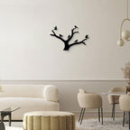 GlintHome Outdoor Metal Wall Art Sculptures - Birds on Branch Silhouette Wall Decor Hanging Wall Sculpture for Home Balcony Garden - Image 4