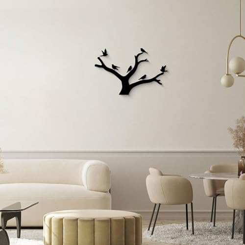 GlintHome Outdoor Metal Wall Art Sculptures - Birds on Branch Silhouette Wall Decor Hanging Wall Sculpture for Home Balcony Garden - Image 4