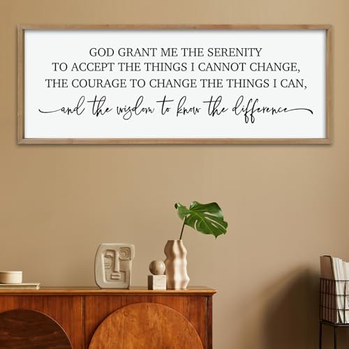 ZZJJHYWGQ Serenity Prayer, Bible Verse Wall Decor, 32''×12'', Wood - Image 7