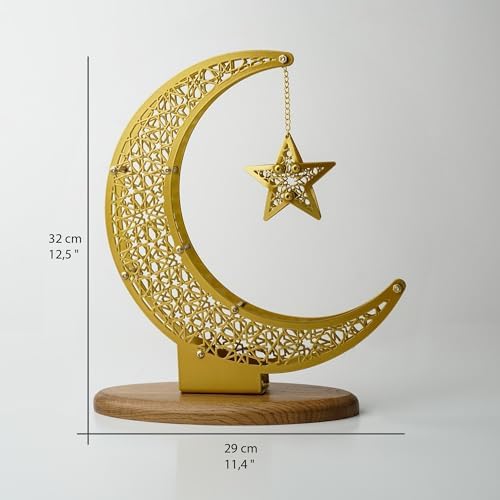 Metal Crescent Moon and Star Ramadan Table Stand, Ramadan Centerpiece, Housewarming Islamic Decorations for Home, Ramadan Decoration for Door, Eid Décorations - Image 7