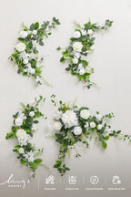 Ling's moment Flower Garland, 6FT Eucalyptus & Rose White & Lily & Olive - Image 6