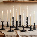 Mumufy 30 Pcs Matte Candlestick Holders, Metal Wedding Taper Candle Holders Vintage Candles Stand Set, Candle Stick Decor for Mantel Table Centerpiece Wedding Dining Table Decor Mantelpiece (Black) by Mumufy
