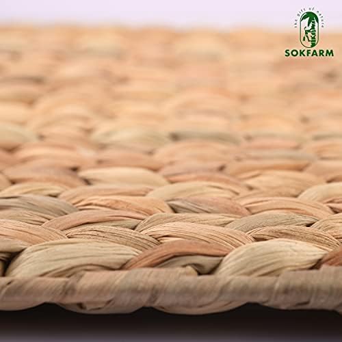 Water Hyacinth Rectangular Placemats Set of 8, 17 x 12 Inch Woven Rattan Table Mats for Dining Table, Heat Resistant Wicker Place Mats for Rectangular Tables, Boho Farmhouse Kitchen Decor - Image 4