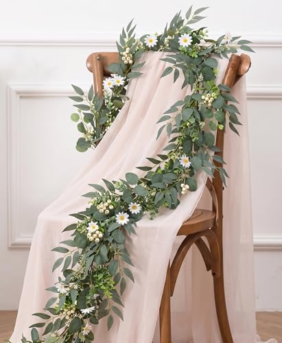 2-Pack 6 Ft Artificial Eucalyptus Garlands for Mantel Decor - Image 6
