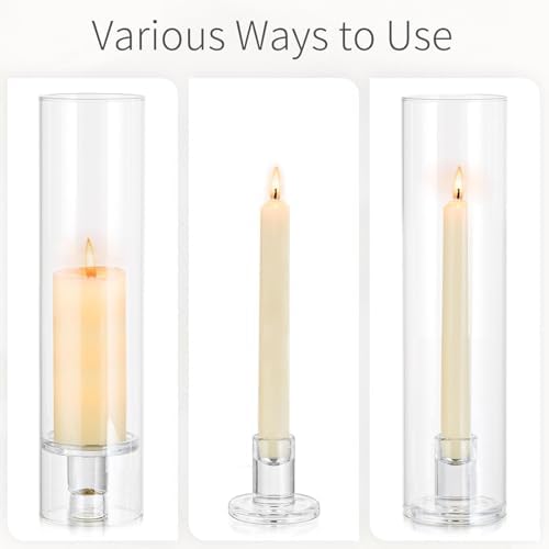 Hurricane Glass Candle Holders: 11.8" Tall Cylinder Cover Set of 6 - Image 5