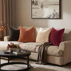 decorUhome Fall Chenille Dark Brown Throw Pillow Covers 26x26 Inch Set of 2, Decorative Soft Couch Pillow Covers Solid Dyed Accent Euro Sham Farmhouse Neutral Square Pillow Cases for Sofa - Image 6