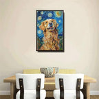 Metal Sign Vintage Tin Sign Golden Retriever Starry Night Retriever Golden Friend in Night for Home Park and Seasonal Celebrations Waterproof Aluminum 8×12 Inches with Metal Frame - Image 4