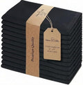 Urban Villa Cloth Napkins Cotton 20x20 (Set of 12) Black by CottonTrends