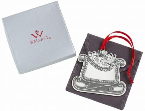 Wallace 2026 Silver-Plated Sleigh Christmas Ornament 14th Edition - Engraveable Holiday Collectible, Handcrafted in USA, Includes Gift Box, Ribbon and Velvet Pouch - Image 5