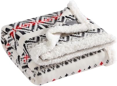 Eddie Bauer - Throw Blanket, Brushed Fleece & Plush Sherpa Soft Bedding, Blanket for Couch & Bed (Mountain Village Red, 50" x 60") - Image 5