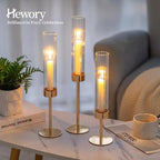 Hewory Gold Hurricane Candle Holders: 12 PCS Tall Taper Candlestick Candle Holders Bulk for Candlesticks Candle Sticks Holder Decor for Table Centerpiece Wedding Party Christmas Decorations - Image 6