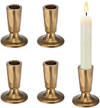 Mumufy Set of 4 Brass Candlestick Holders, Antique Taper Candle Holders - Image 2